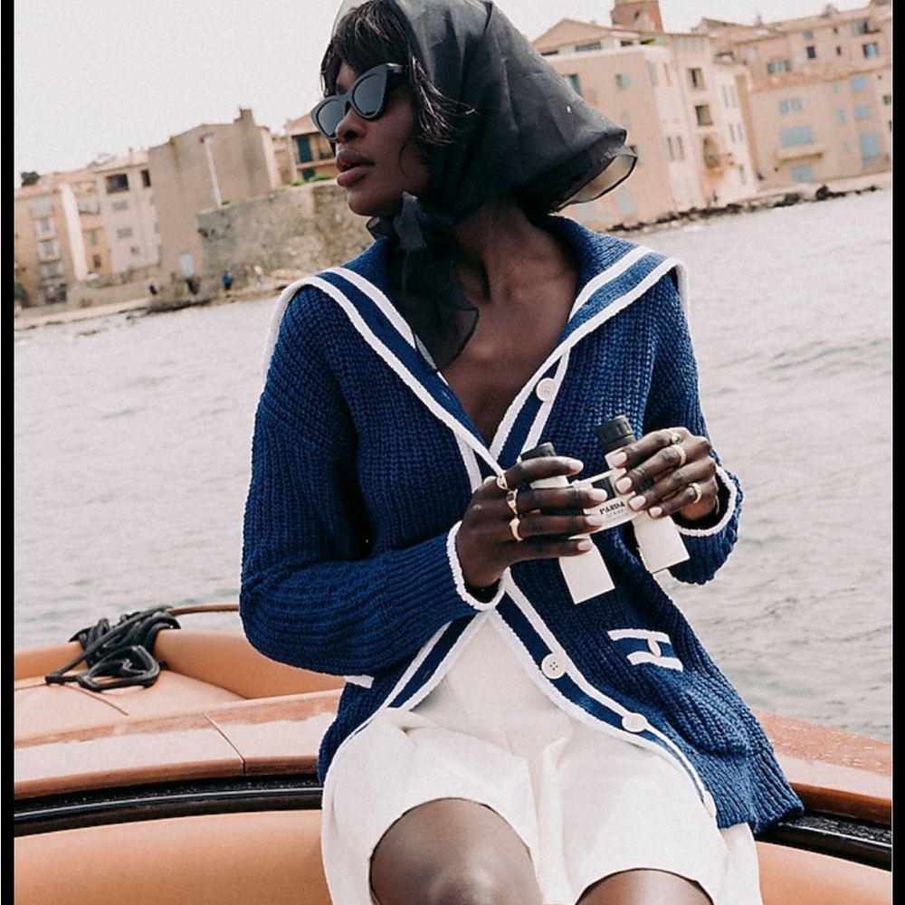 J Crew Textured sailor cardigan